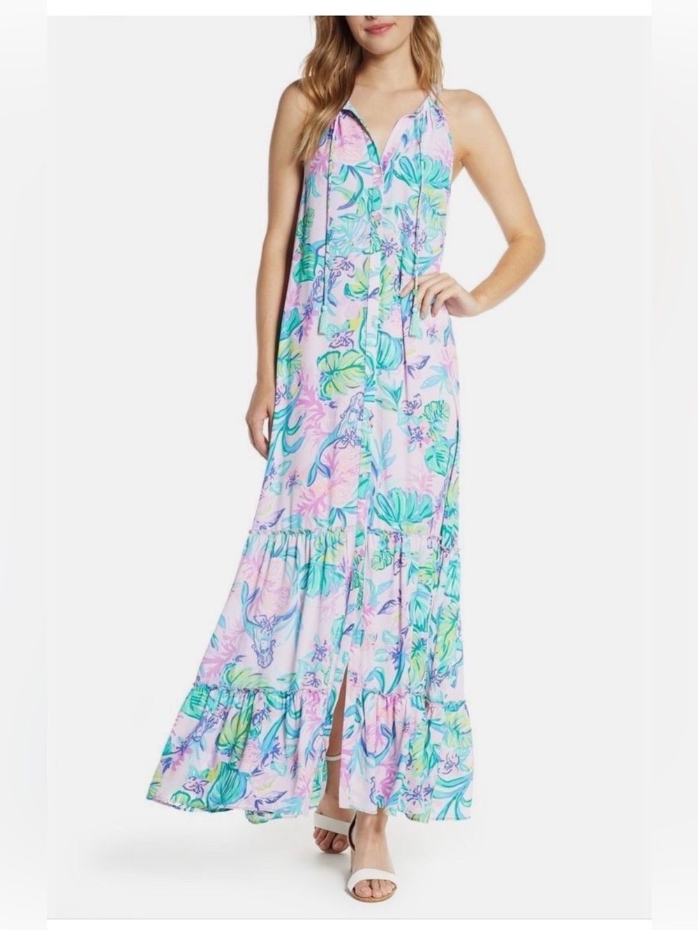 Lilly Pulitzer Luliana Maxi Dress in Amethyst Tint Mermaid in the Shade Size XS